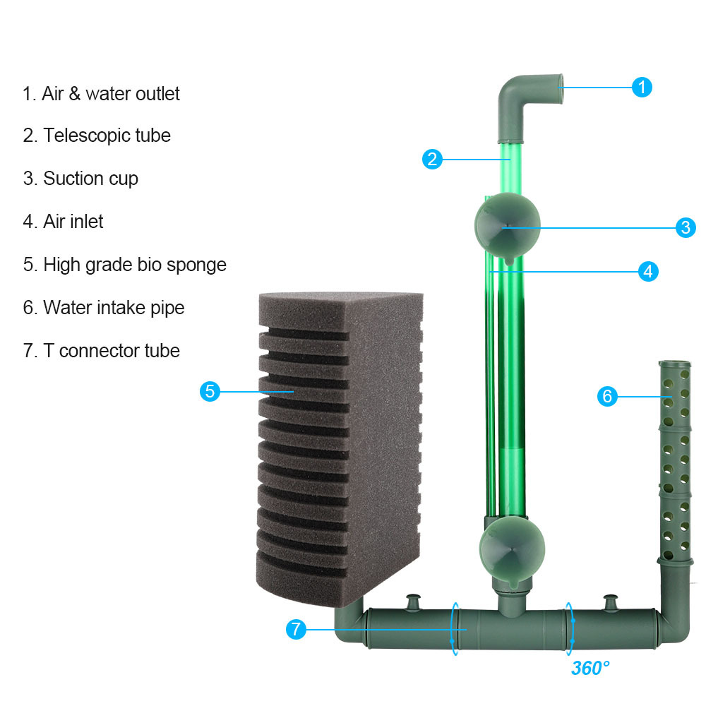Esponja de filtro para pecera, - Aquarium Planted Filter reseña y precio