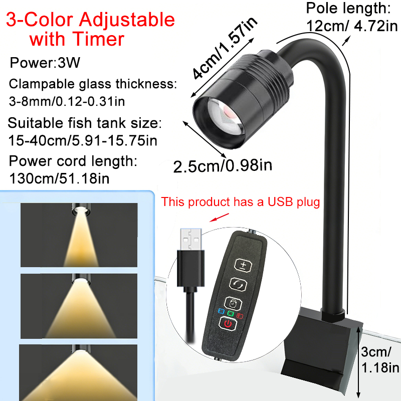 Foco de acuario sudaamericano  - Aquarium Plant Grow Light reseña y precio
