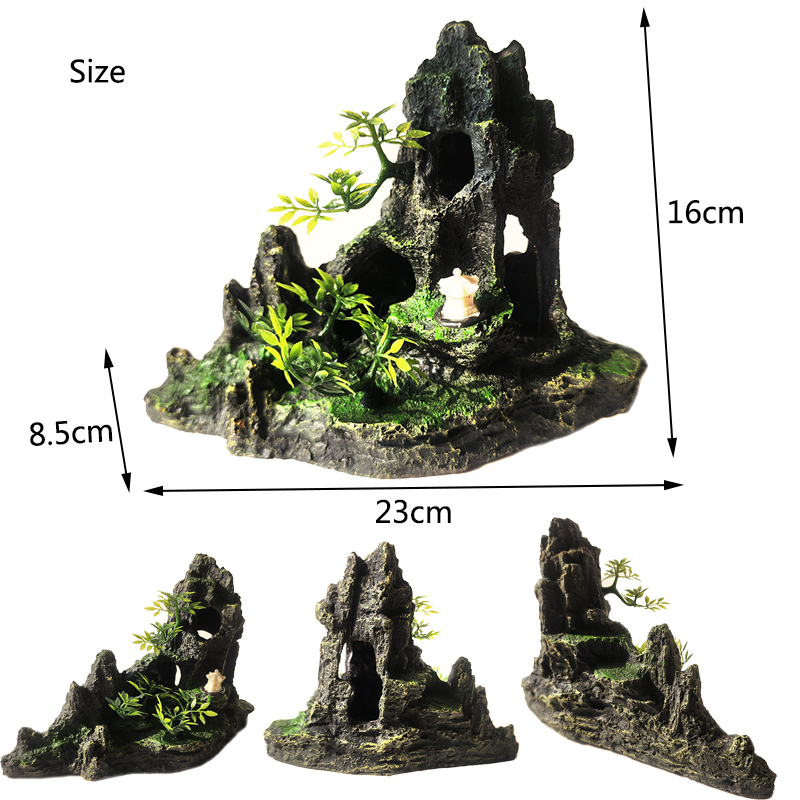 Decoración de montaña de roca  - Aquarium Plant Guide reseña y precio