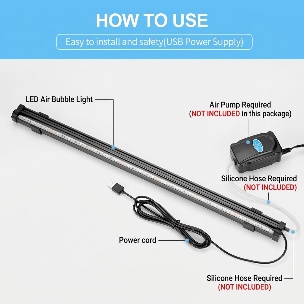 Lámpara LED USB para Acuario,  - Aquarium Plant Grow Light reseña y precio